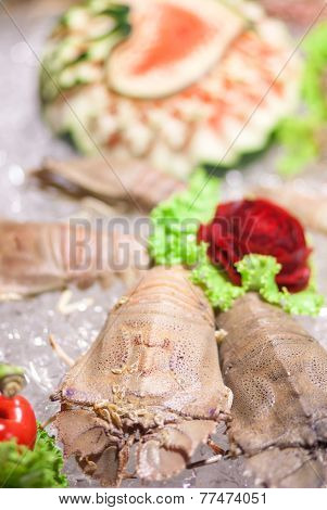 Fresh Seafood Photographed In A Fish-market