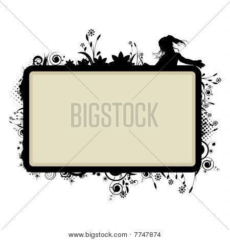 Frame met bloemen vignet