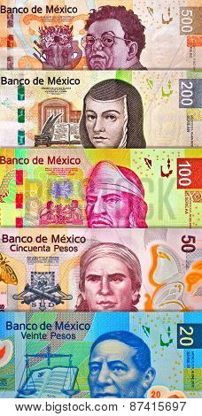 Mixed peso Bills Background