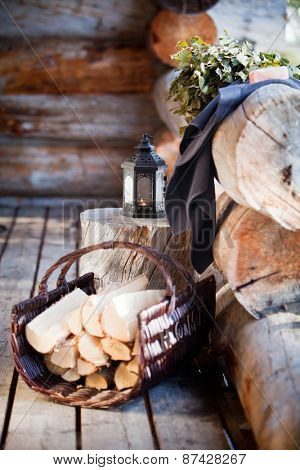 Sauna Accessories: towel, soap and vihta