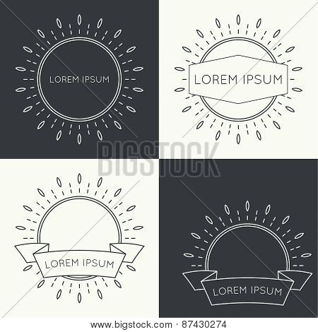 Set of vintage banners.