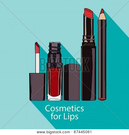 Cosmetics for Lips style flat