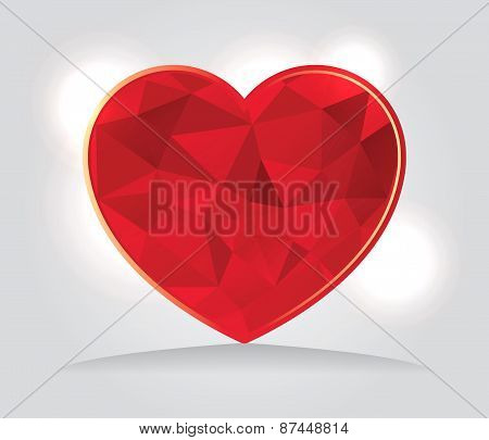 Abstract Geometric Triangles Heart Illustration