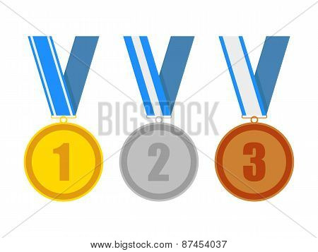 Gold Silver And Bronze Award Medals