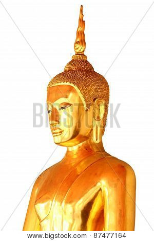 Single Meditation Buddha Statue Isolated On White Background