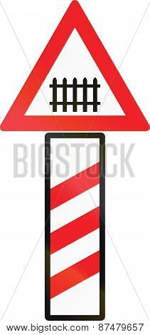 Guarded Level Crossing Countdown Marker In Austria