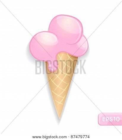 Ice cream on a white background