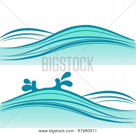 blue sea waves on white background,
