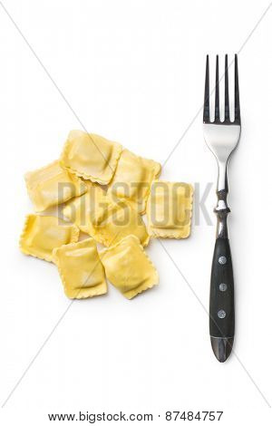 ravioli pasta on white background