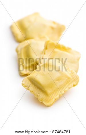 ravioli pasta on white background