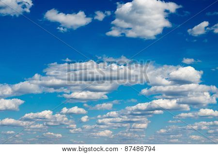 Blue sky with white clouds.