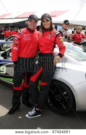 LOS ANGELES - FEB 7:  Brett Davern, Donna Feldman at the Toyota Grand Prix of Long Beach Pro/Celebrity Race Press Day at the Grand Prix Compound on FEB 7, 2015 in Long Beach, CA
