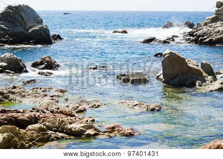 Sea rocks and waves