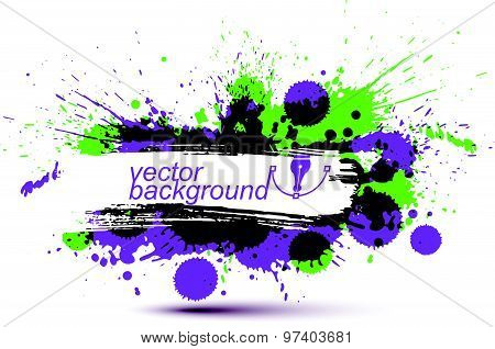 Colorful vector ink splash seamless pattern with overlap circles, bright graphic art repeat backdrop