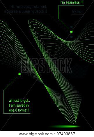 Rhythmic flowing lines, chiffon dynamic background, abstract seamless backdrop. Creative web design