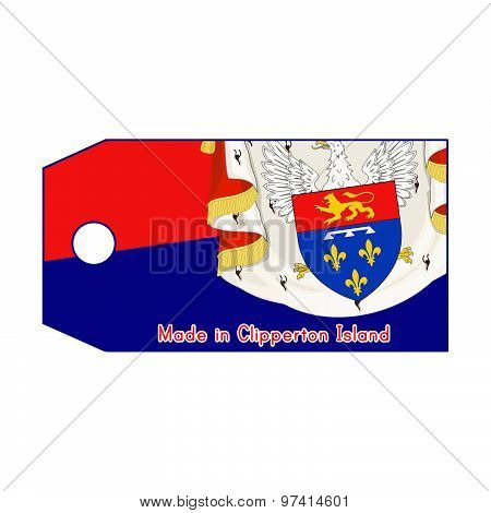 Vector Illustration Of Clipperton Island Flag On Price Tag With Word Made In Clipperton Island Isola