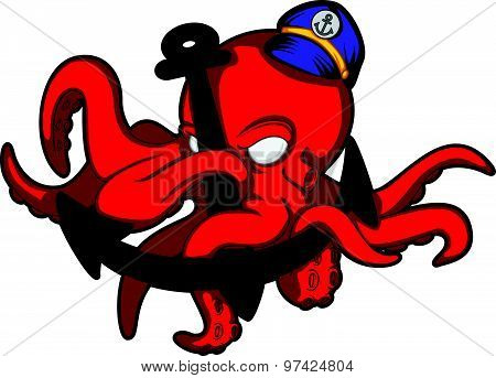Octopus mascot vector