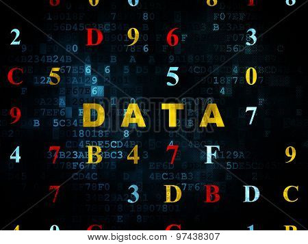 Data concept: Data on Digital background
