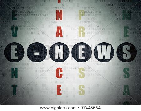 News concept: word E-news in solving Crossword Puzzle