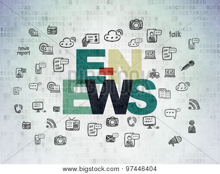 News concept: E-news on Digital Paper background
