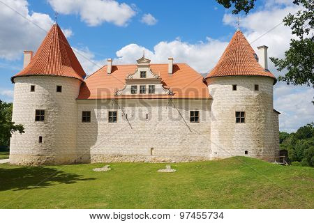Exterior of the Bauska castle in Bauska, Latvia.