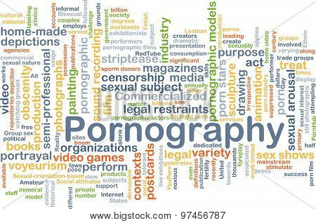Background concept wordcloud illustration of pornography
