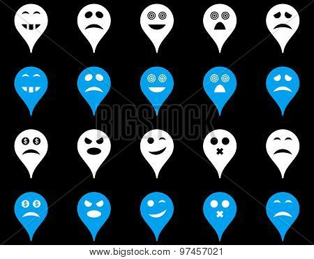 Emotion map marker icons.