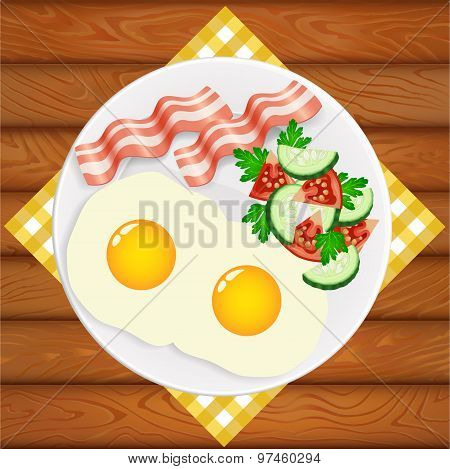 Breakfast Eggs Salad Bacon