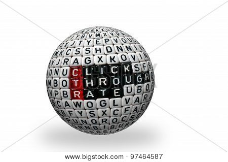 Ctr Click Trough Rate Black 3D Ball