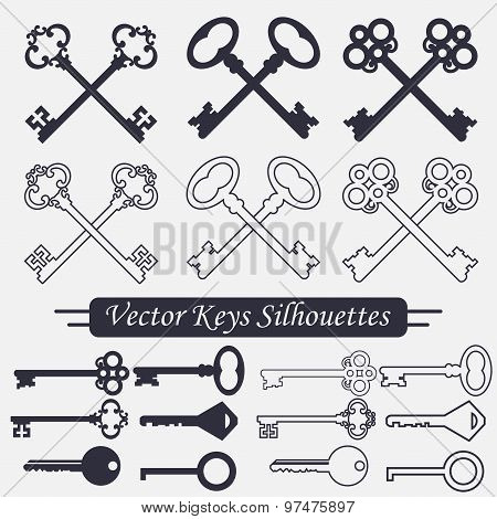 Crossed keys set - vector