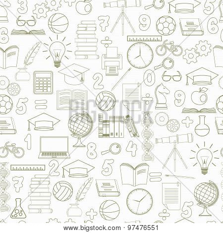 Education seamless background - vector