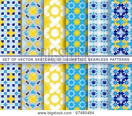 Six Vector Sketches Of Geometric Pattern