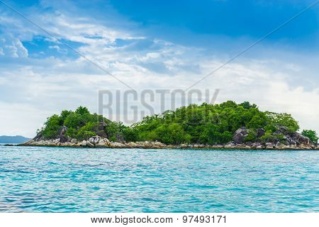 Beautiful Rock Island Tropical Ocean Landscape