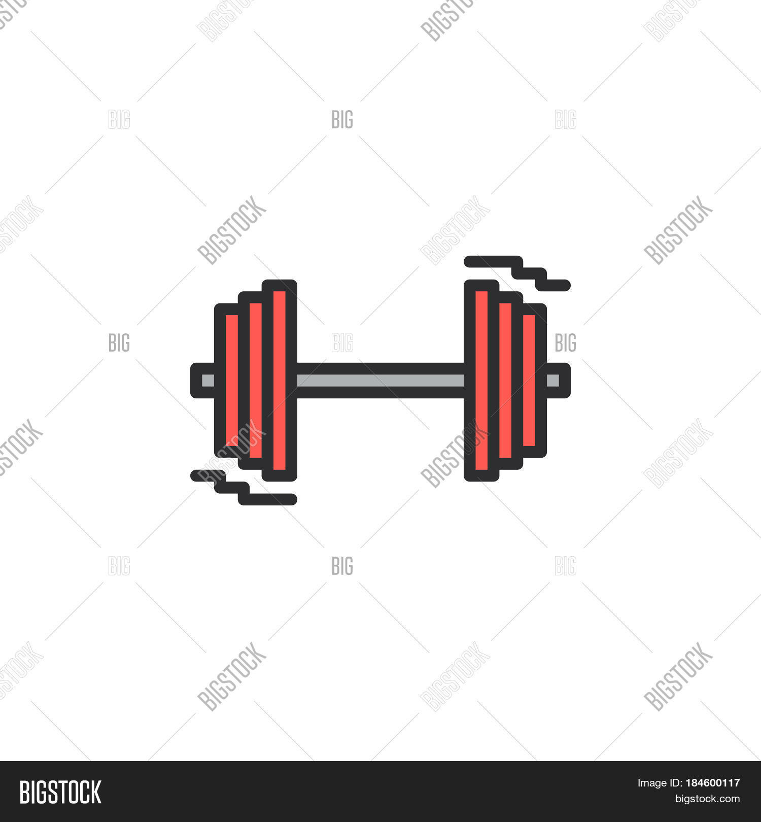 Dumbbell Line Icon Vector & Photo (Free Trial) | Bigstock