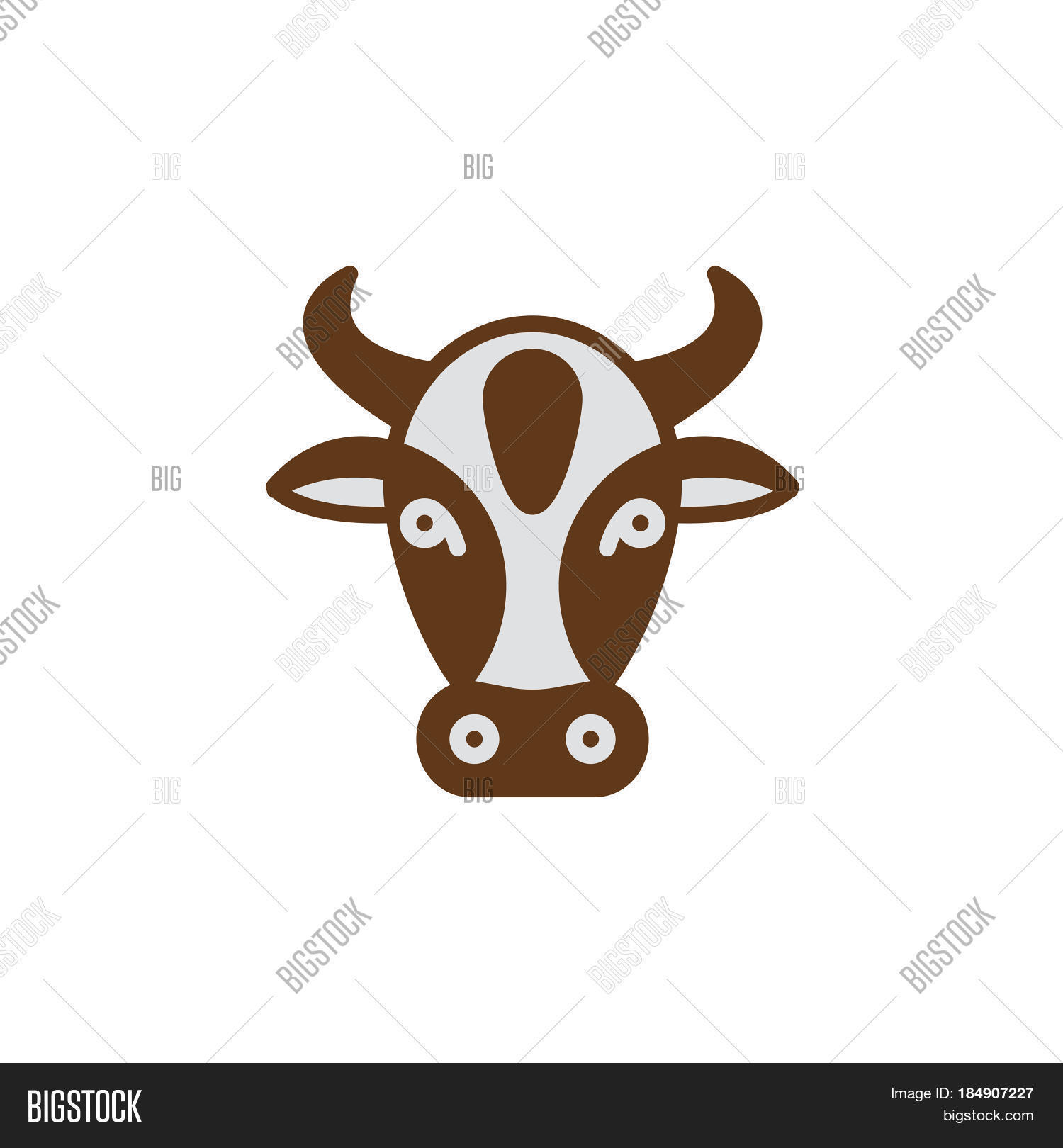 Cow Head Icon Vector Vector & Photo (Free Trial) | Bigstock