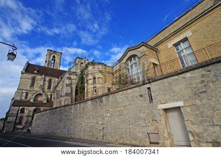 exterior of the abbey in Laon, France