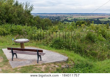 Viewpoint at Butte de Vauquois in France with an overview at the First World War One battlefield