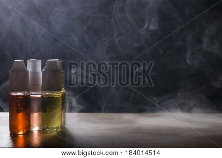 Electronic Cigarette, Vaping Device With E Liquid Background.