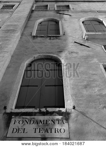 venice italy old medieval building with windows with shutters