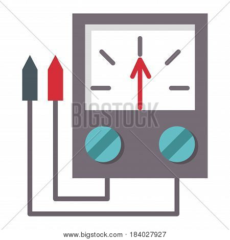Multimeter electrical measurement technology equipment tool voltmeter electronic test vector illustration. Indication voltage ampere current display instrument.