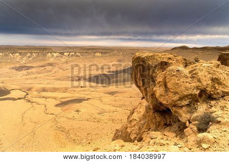 Arava Desert Travel In Israel At Evening