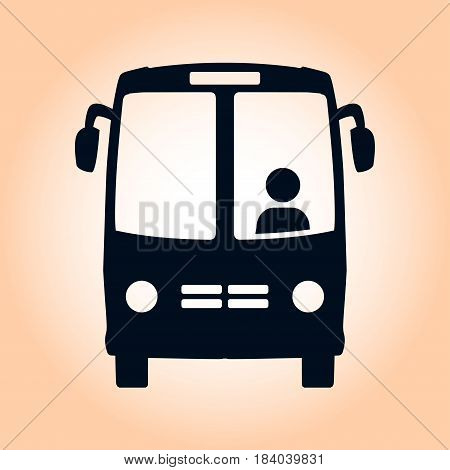 Bus icon. Schoolbus symbol. International tourist traffic. Comfortable vehicles.
