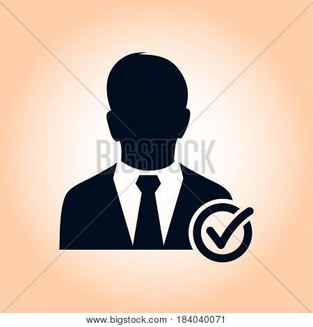 Add user sign icon. Add friend symbol. Flat design style.