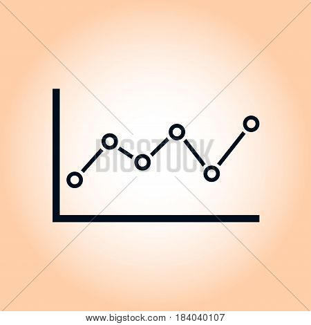 Graph chart  icon. Diagram symbol.  Flat design style.