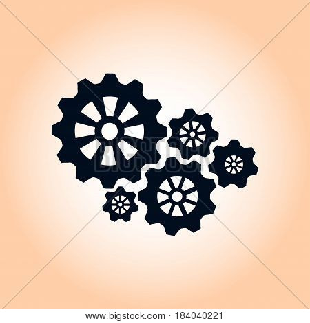 Icon of gears. Gear icon.The development and management of business processes.