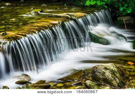 Waterfall Shypit In The Ukrainian Carpathian Mountains On The Long Exposure