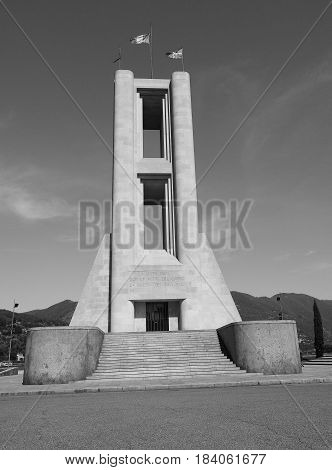 Monumento Ai Caduti War Memorial In Como In Black And White