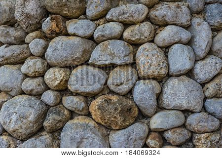 Background of stone wall in Shivta - ancient city in the Negev Desert Israel Excavations of an ancient stone wall