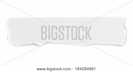 Vector oblong torn paper tear isolated on white background