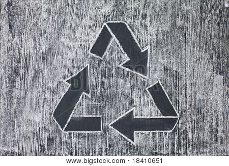 Recyklované Symbol na bílém pozadí, křídově bílé